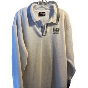 Renegade Club Vintage Men’s XL White Long Sleeve 1/4 Button Cotton Blend Sweater